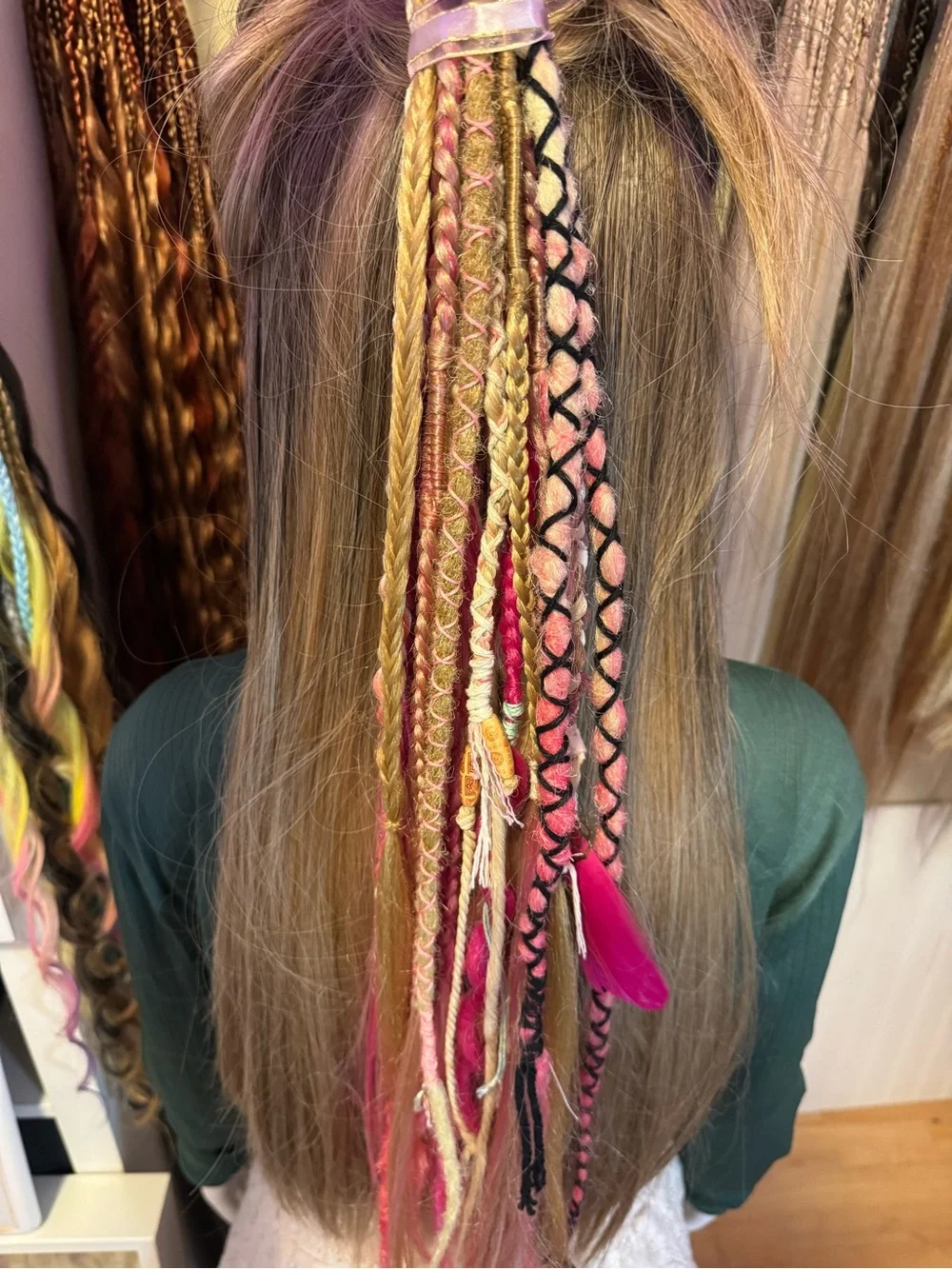 Boho, Viking Pink and Blonde Dreadlocks